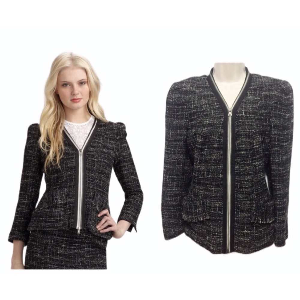 Nanette Lepore Black Wizard Tweed Jacket